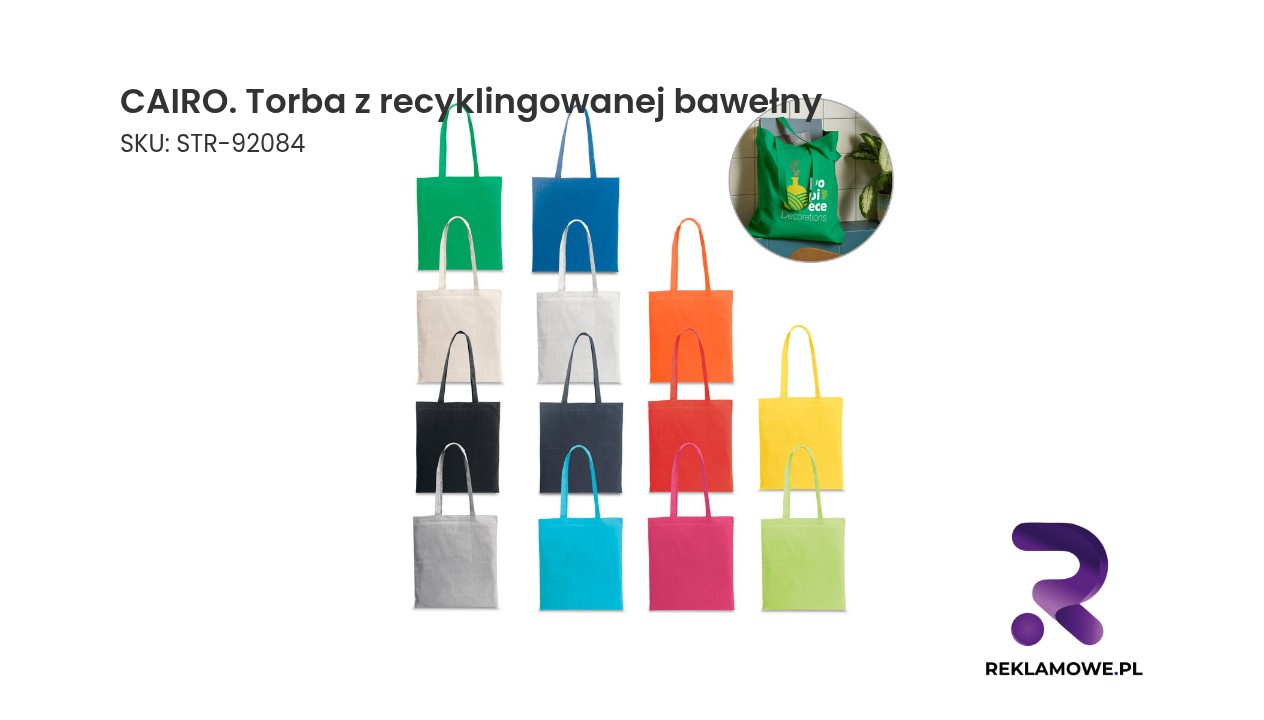 CAIRO. Torba z recyklingowanej bawełny (70%) i poliester (30% rPET) (180 g/m²) Torba CAIRO wykonana z recyklingowanej bawełny