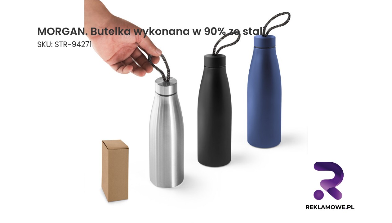Butelka MORGAN wykonana w 90 proc. ze stali
