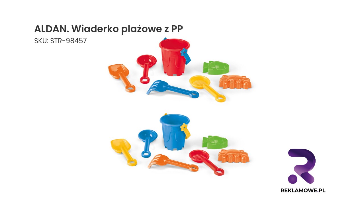 ALDAN wiaderko plażowe z PP – lekkie wiaderko do zabawy na plaży dla dzieci