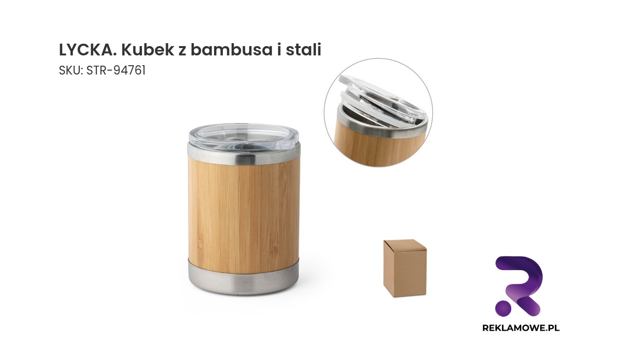 LYCKA kubek z bambusa i stali