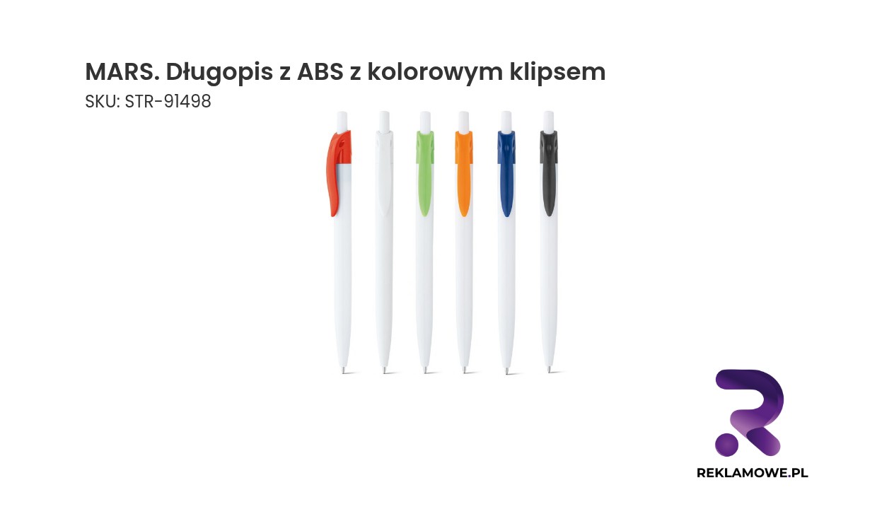 MARS. Długopis z ABS z kolorowym klipsem MARS długopis z ABS z kolorowym klipsem