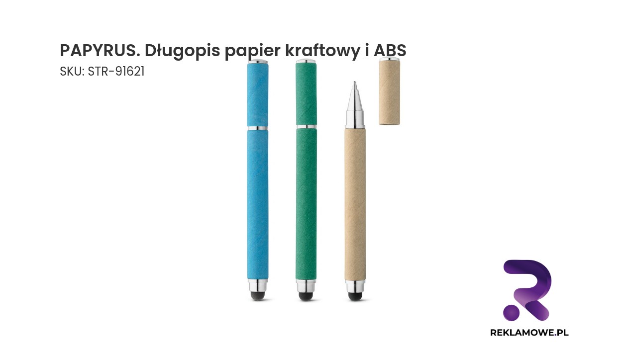 PAPYRUS długopis papier kraftowy i ABS - ekologiczny długopis reklamowy